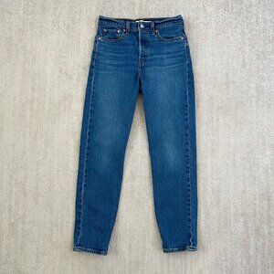 Levi's Premium Wedge Button Fly High Rise Crop Blue Jeans 26